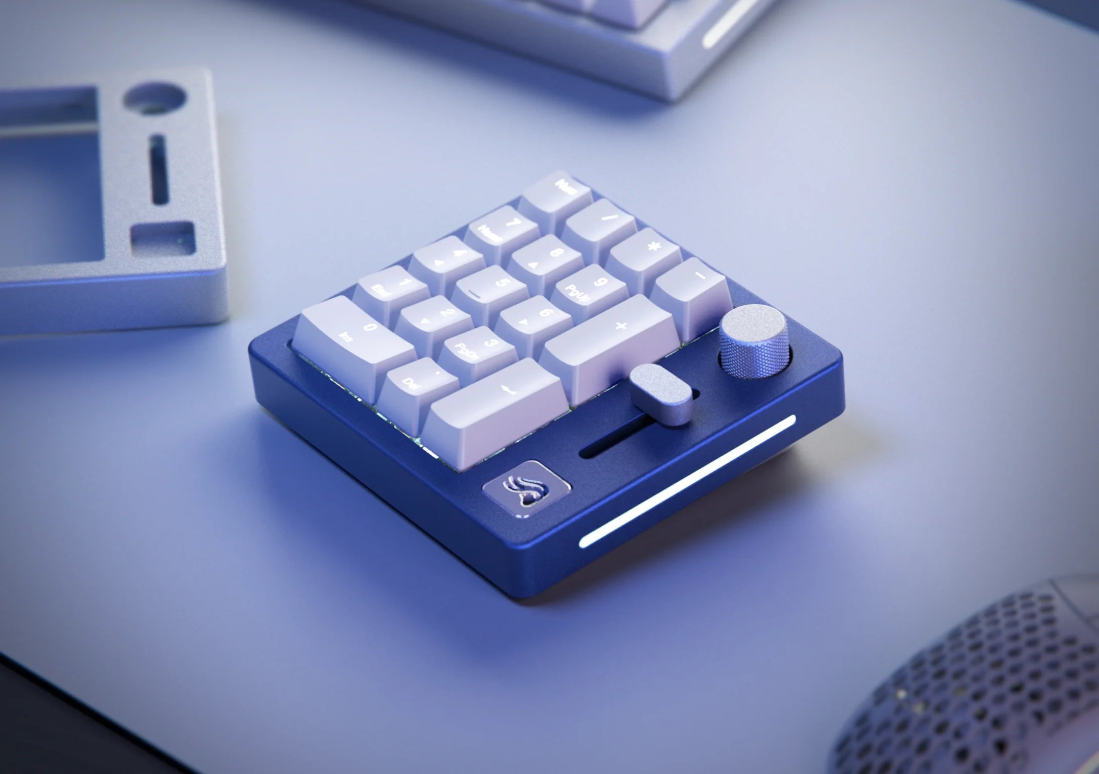 A large marketing image providing additional information about the product Glorious GMMK Numpad Top Frame - Navy Blue - Additional alt info not provided