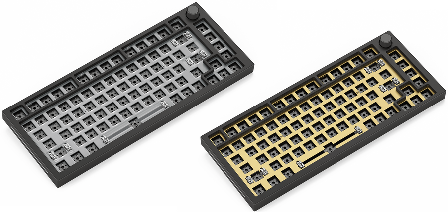 A large marketing image providing additional information about the product Glorious GMMK Pro 75% Switch Plate - Brass - Additional alt info not provided
