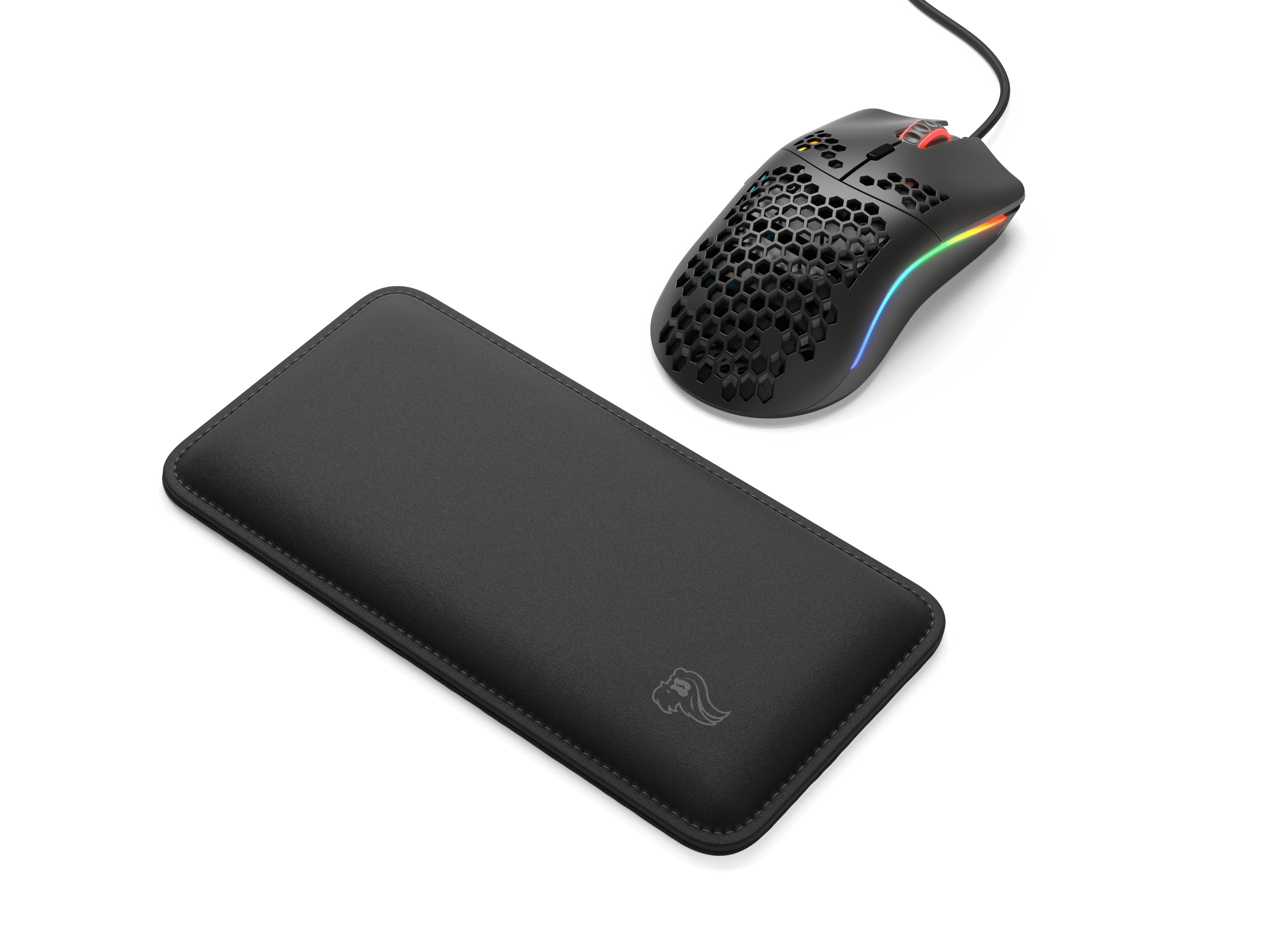 A large marketing image providing additional information about the product Glorious Mouse Wrist Rest - Stealth - Additional alt info not provided