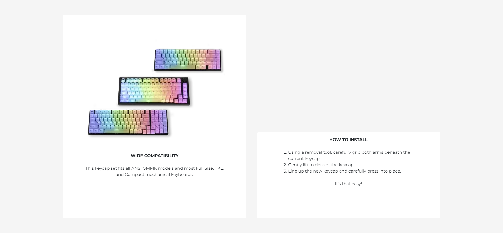 A large marketing image providing additional information about the product Glorious Polychroma Cherry Profile RGB Keycaps 115pcs - Additional alt info not provided