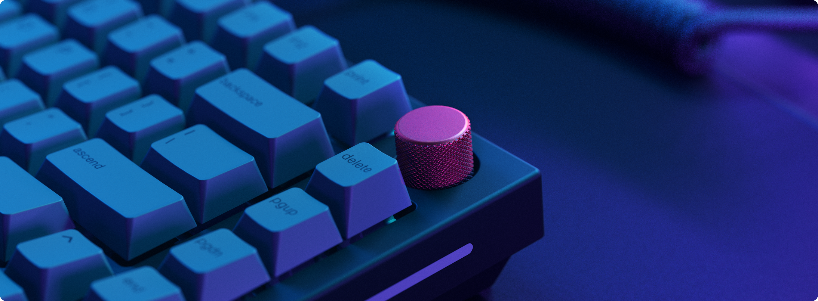 A large marketing image providing additional information about the product Glorious GMMK PRO Rotary Knob - Prism Pink - Additional alt info not provided