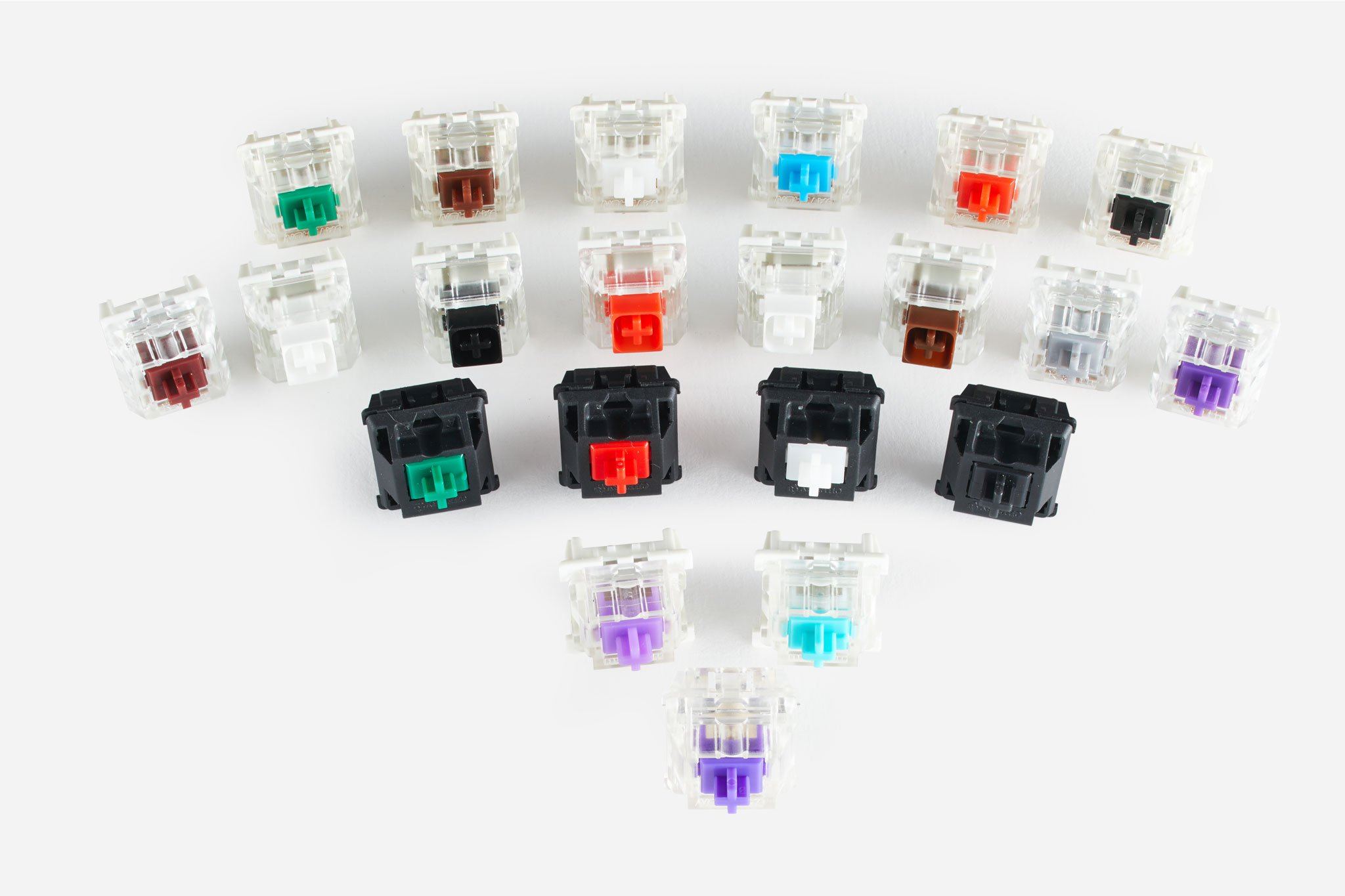A large marketing image providing additional information about the product Glorious Kailh Box White Switch Set (45g Clicky) 120pcs - Additional alt info not provided