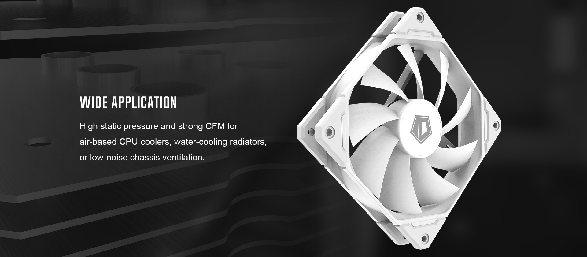 A large marketing image providing additional information about the product ID-COOLING TF Series 120mm ARGB Case Fan Triple Pack - Snow Edition - Additional alt info not provided