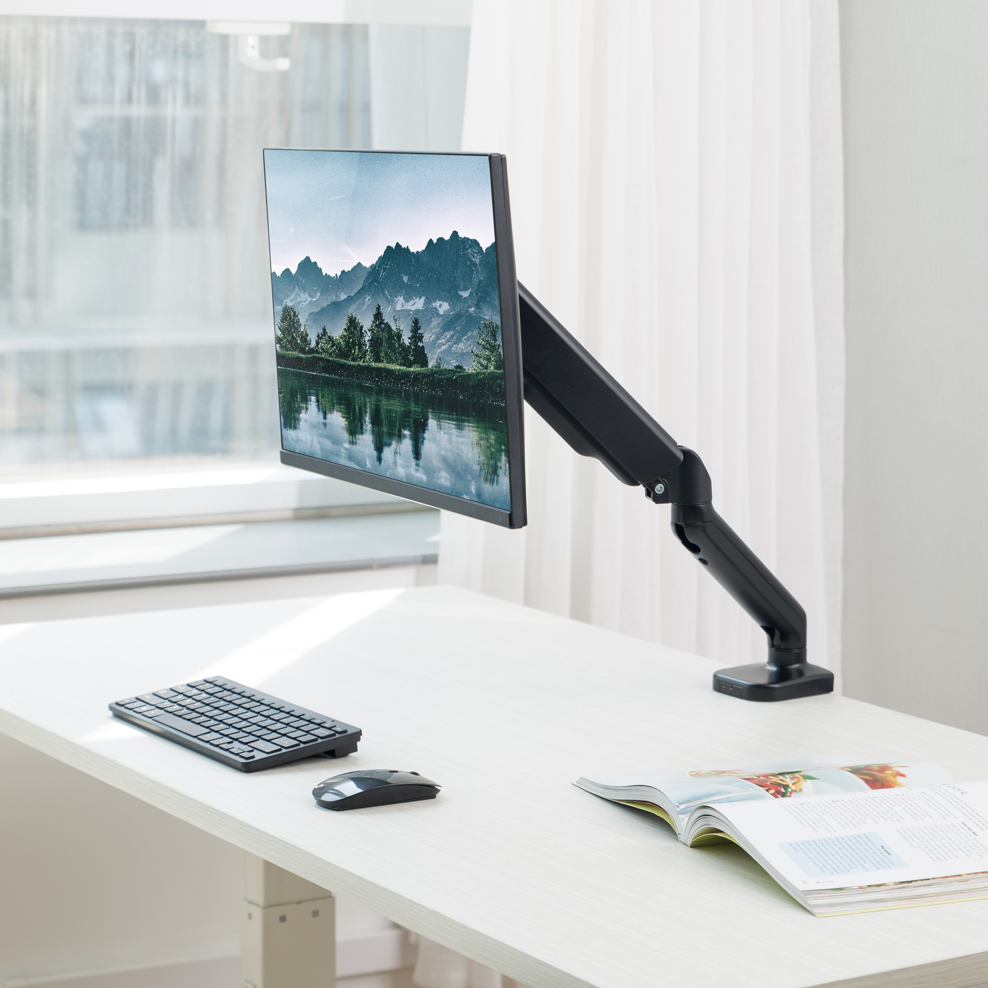 A large marketing image providing additional information about the product mbeat Activiva ErgoLife Single Monitor Steel Gas Spring Monitor Arm - Additional alt info not provided