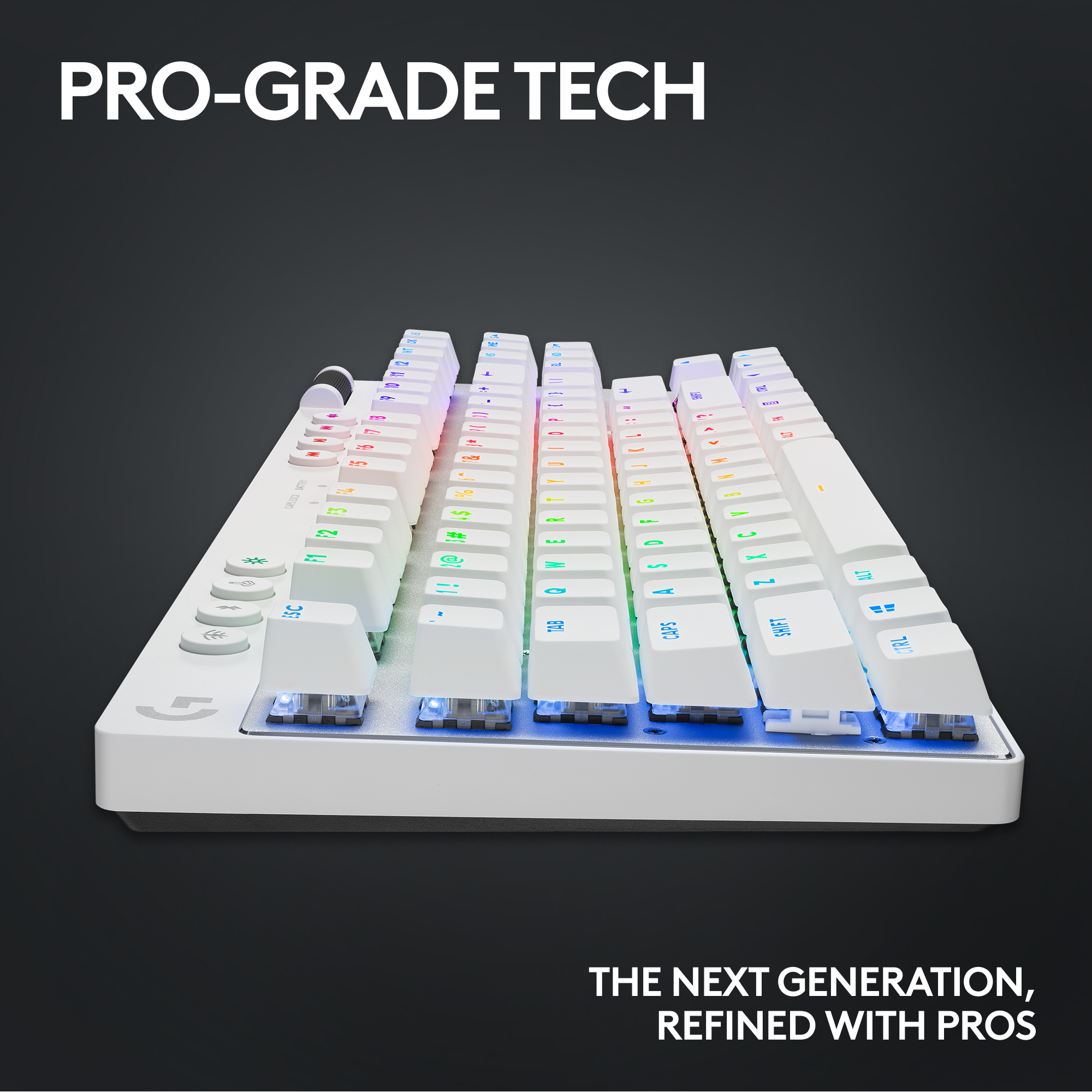 A large marketing image providing additional information about the product Logitech G PRO X TKL Lightspeed Wireless Gaming Keyboard - White - Additional alt info not provided