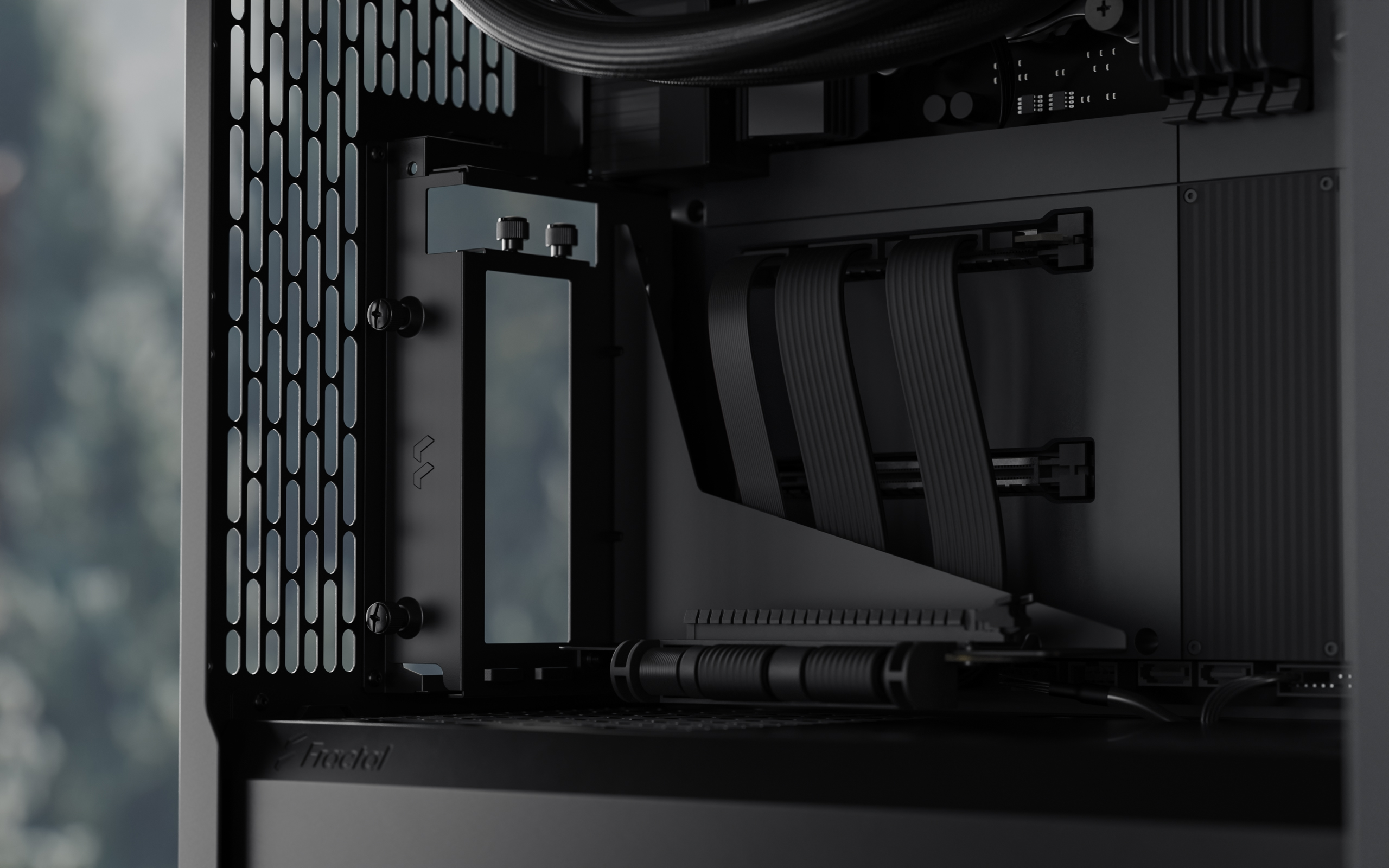 A large marketing image providing additional information about the product Fractal Design Flex 2 PCIe 4.0 x16 Vertical GPU Riser with Bracket - Black - Additional alt info not provided