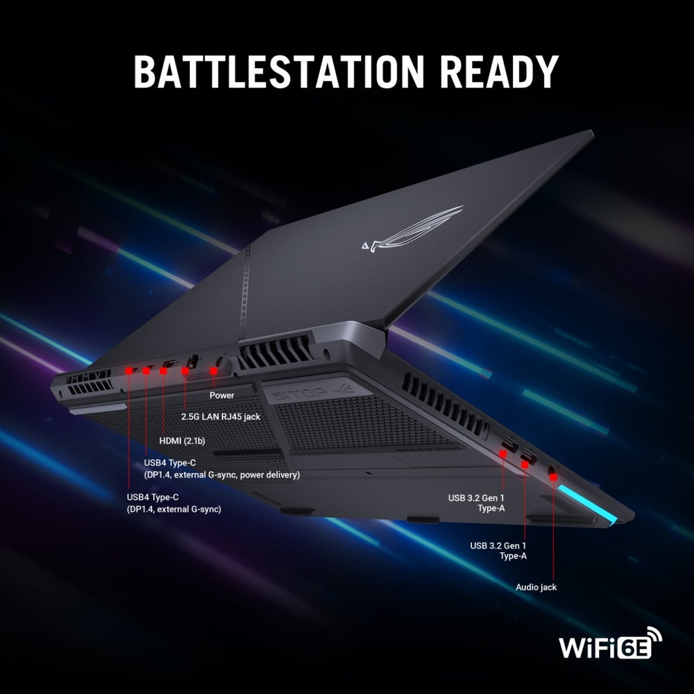 A large marketing image providing additional information about the product ASUS ROG Strix SCAR 17 (G733) - 17.3" 240Hz, Ryzen 9, RTX 4090, 32GB/1TB - Win 11 Pro Gaming Notebook - Additional alt info not provided