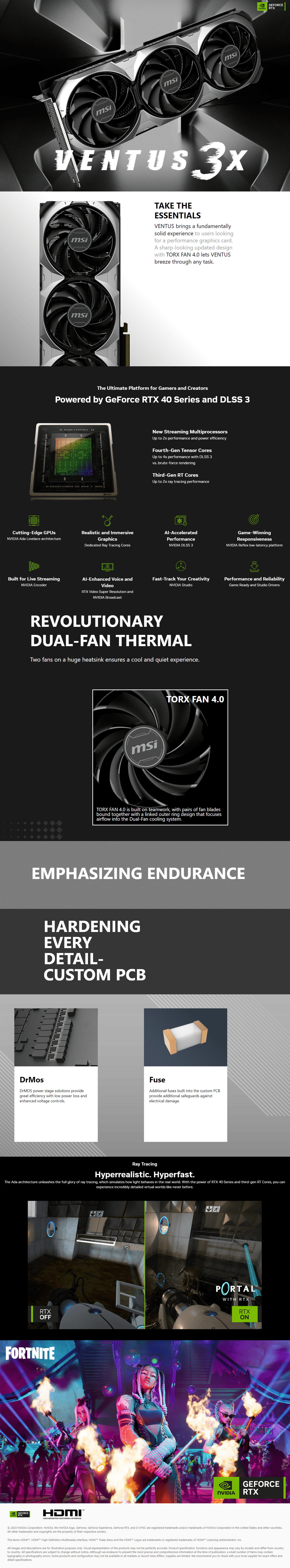 A large marketing image providing additional information about the product MSI GeForce RTX 4070 Ventus 3X E OC 12GB GDDR6 - Additional alt info not provided