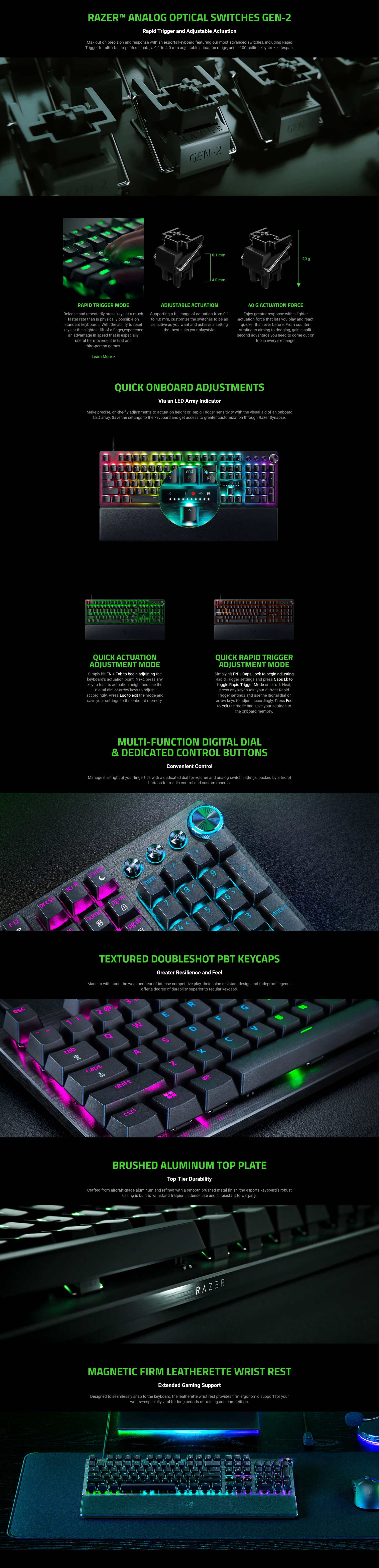 A large marketing image providing additional information about the product Razer Huntsman V3 Pro - Analog Optical eSports Keyboard - Additional alt info not provided