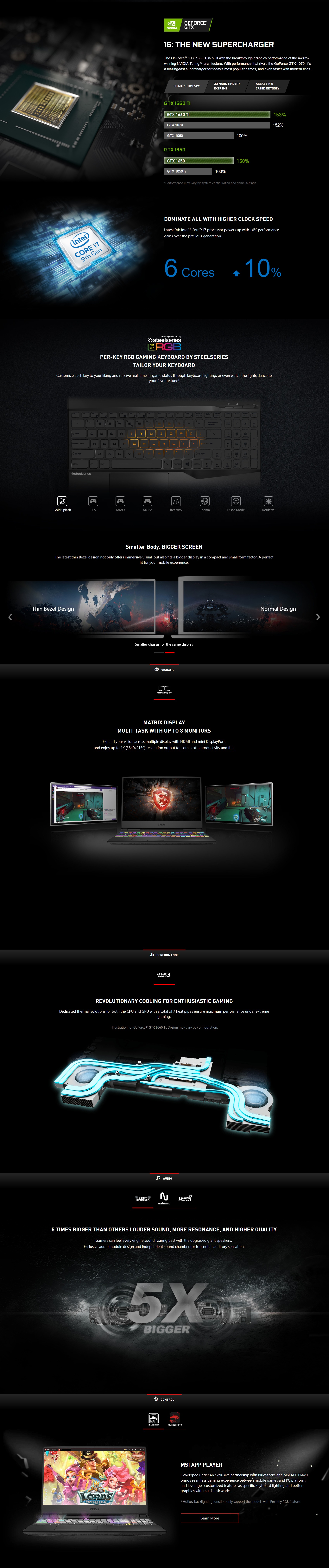 A large marketing image providing additional information about the product MSI GL65-9SCK 15.6" i7 GTX1650 Windows 10 Gaming Notebook - Additional alt info not provided