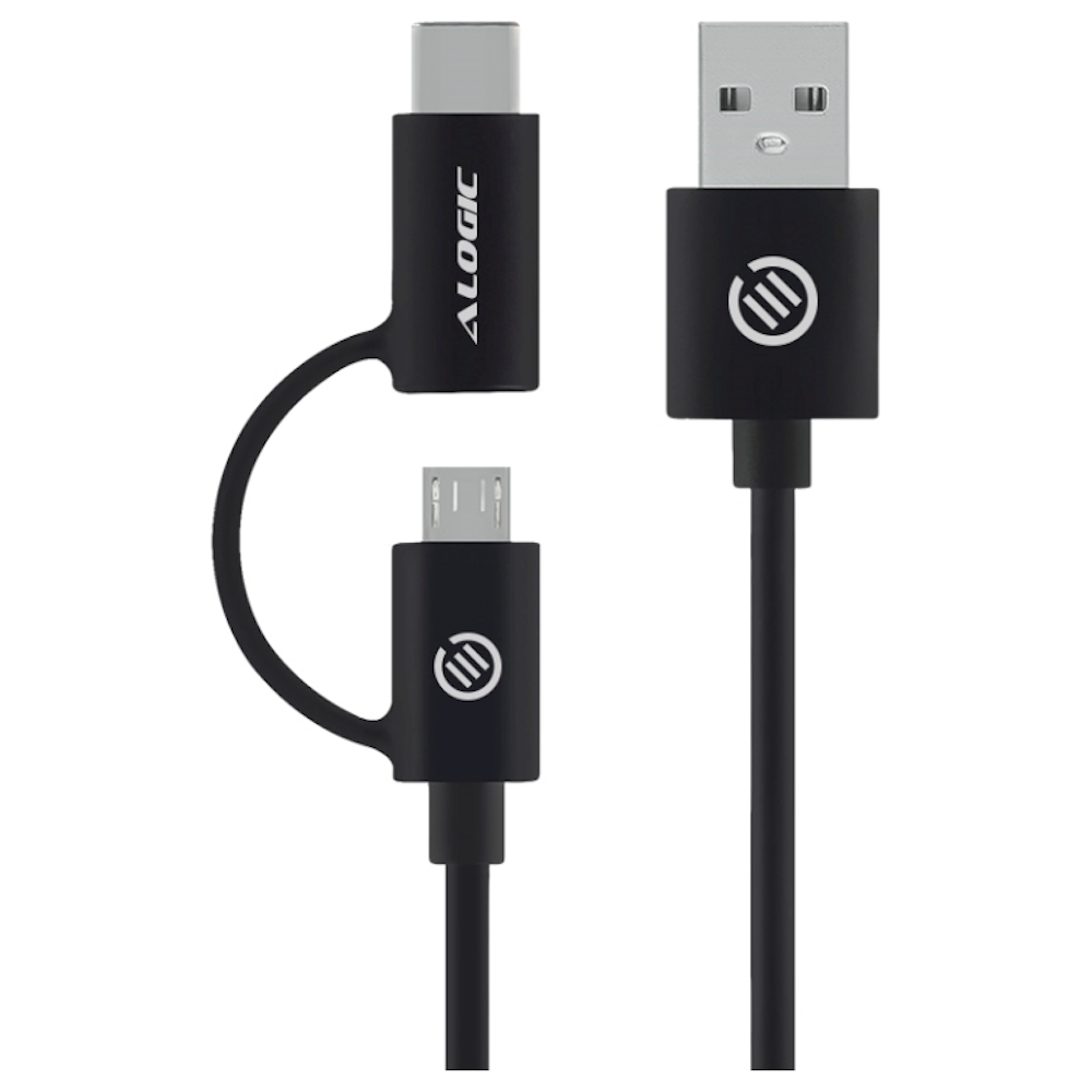 A large main feature product image of ALOGIC USB 2.0 Type-A to USB Type-C/Micro B Combo Cable 1m