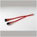 A product image of GamerChief 3-Pin Fan Splitter (2 way) 15cm Sleeved (Red)
