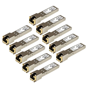 Product image of Startech 10 Pack - Gigabit RJ45 Copper SFPs - Cisco GLC-T Compatible - Click for product page of Startech 10 Pack - Gigabit RJ45 Copper SFPs - Cisco GLC-T Compatible