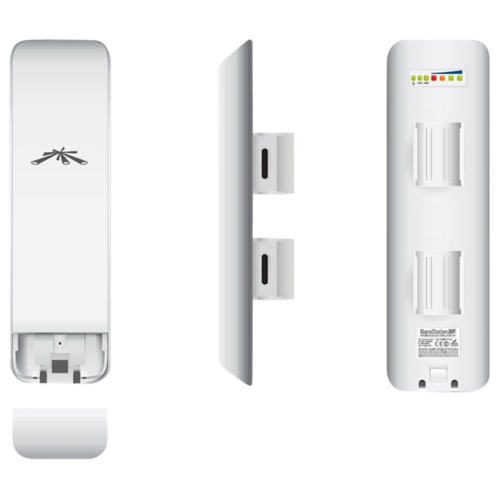 A large main feature product image of Ubiquiti 2.4GHz NanoStation M2 MIMO AIRMAX