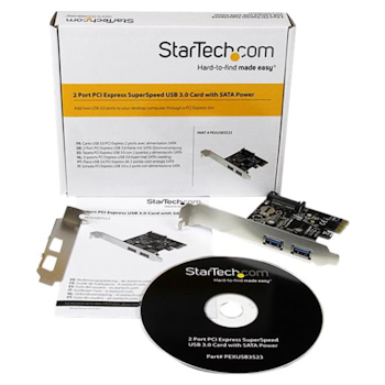 Product image of Startech 2 Port PCIe USB 3.0 Card w/ SATA Power - Click for product page of Startech 2 Port PCIe USB 3.0 Card w/ SATA Power