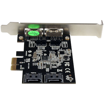 Product image of Startech 2 Port PCIe SATA III eSATA Controller - Click for product page of Startech 2 Port PCIe SATA III eSATA Controller