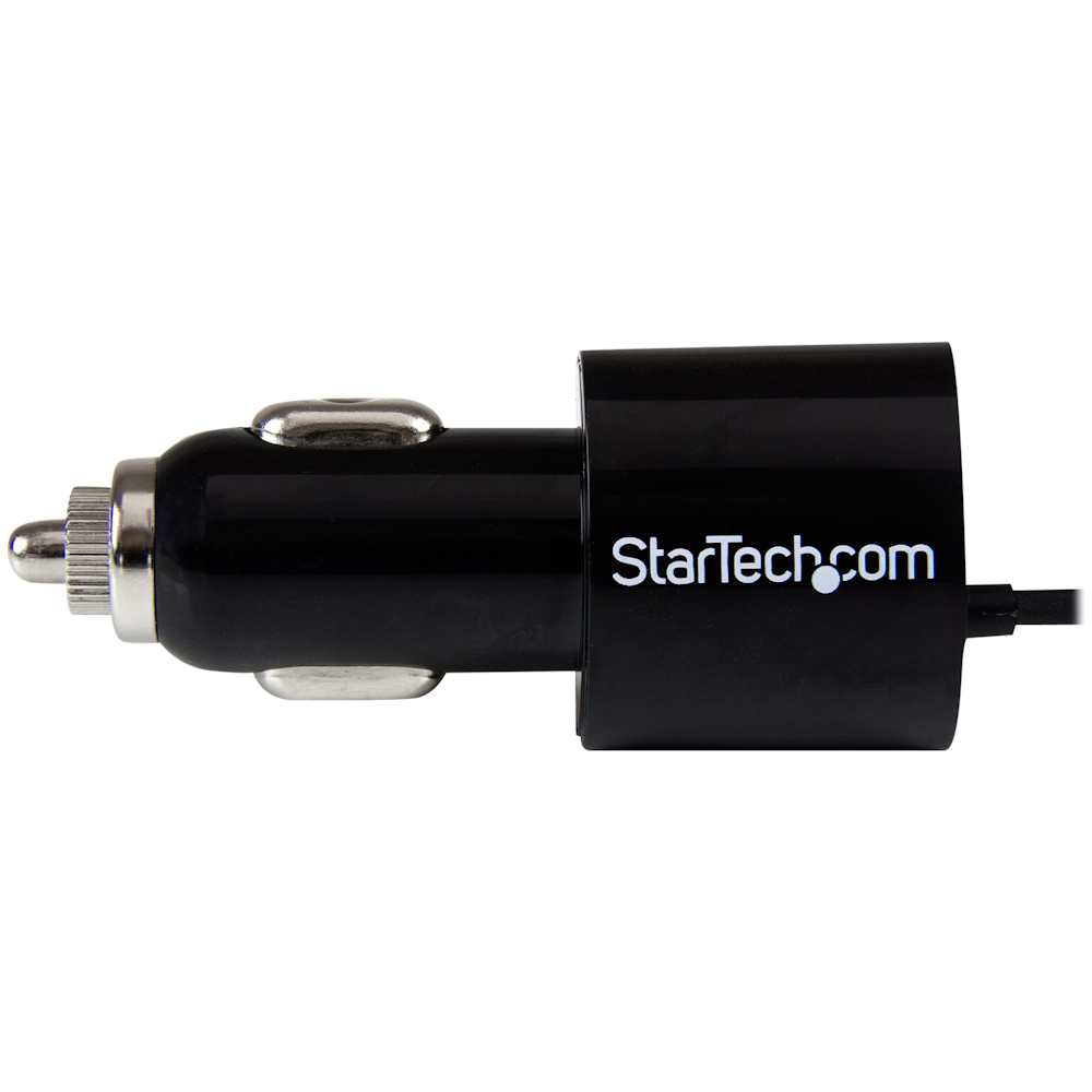 A large main feature product image of Startech Lightning Car Charger w/ Extra USB Port - Black
