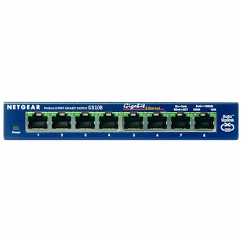 Product image of Netgear GS108 ProSafe 8 Port Unmanaged Gigabit Ethernet Switch - Click for product page of Netgear GS108 ProSafe 8 Port Unmanaged Gigabit Ethernet Switch