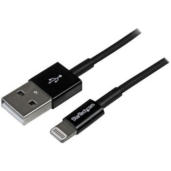 Product image of Startech Black Slim Lightning to USB 1M Cable - Click for product page of Startech Black Slim Lightning to USB 1M Cable