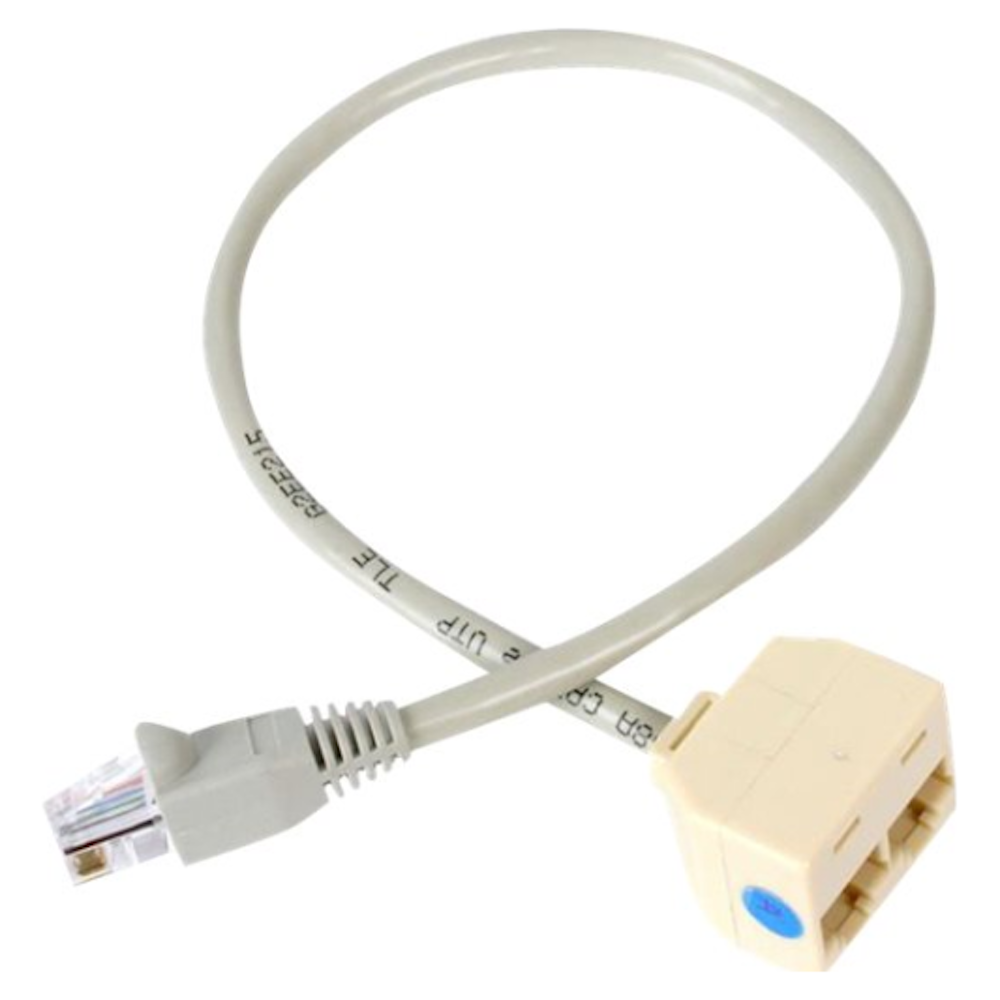 2-to-1 RJ45 Splitter Cable Adapter - F/M