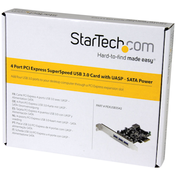 Product image of Startech 4 Port PCIe USB 3.0 Card - Click for product page of Startech 4 Port PCIe USB 3.0 Card