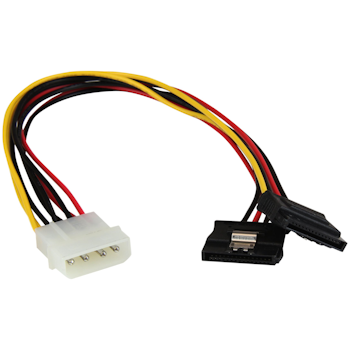 Product image of Startech 12in 4 Pin Molex to Dual Latching SATA Y Splitter - Click for product page of Startech 12in 4 Pin Molex to Dual Latching SATA Y Splitter