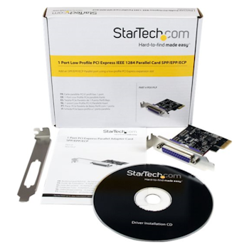 Product image of Startech 1 Port PCIe LP Parallel Adapter Card - Click for product page of Startech 1 Port PCIe LP Parallel Adapter Card
