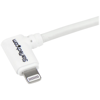 Product image of Startech Angled Lightning to USB 1m Cable - White - Click for product page of Startech Angled Lightning to USB 1m Cable - White