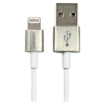 Product image of Startech Lightning to USB Premium 1m Cable with Metal Connectors - White - Click for product page of Startech Lightning to USB Premium 1m Cable with Metal Connectors - White