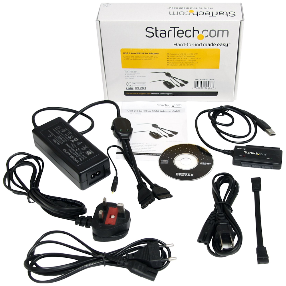 A large main feature product image of Startech USB2.0 to SATA IDE Adapter