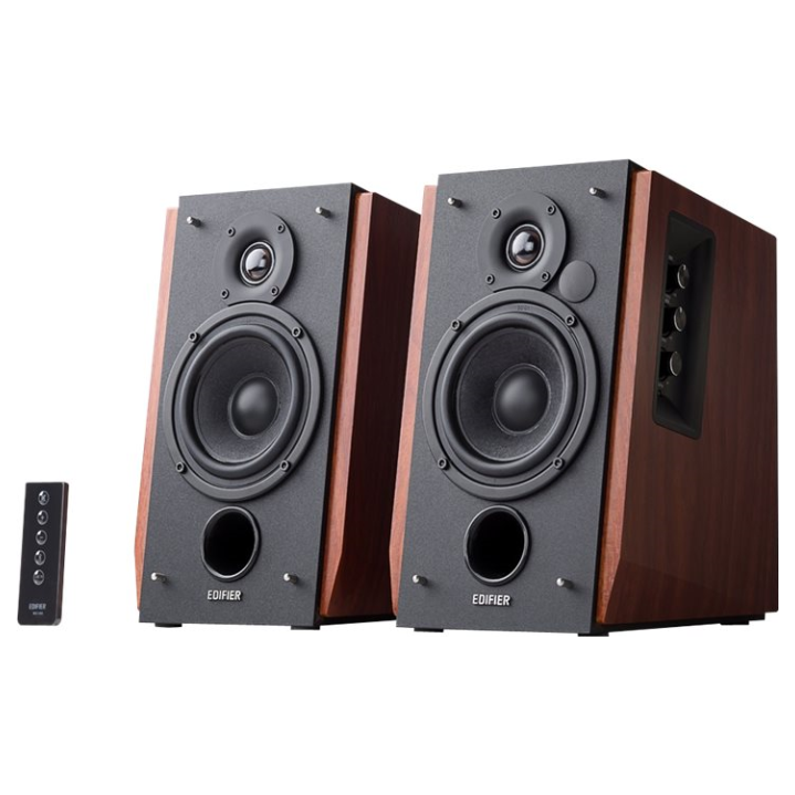 A large main feature product image of Edifier R1700BT Bluetooth Bookshelf Studio Speakers (Brown)
