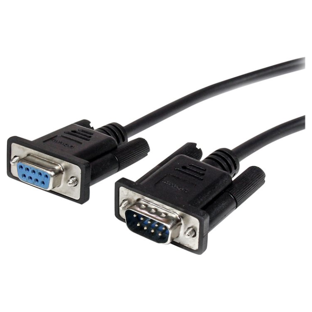 A large main feature product image of Startech 3m Black Straight Through DB9 RS232 Serial Cable - M/F