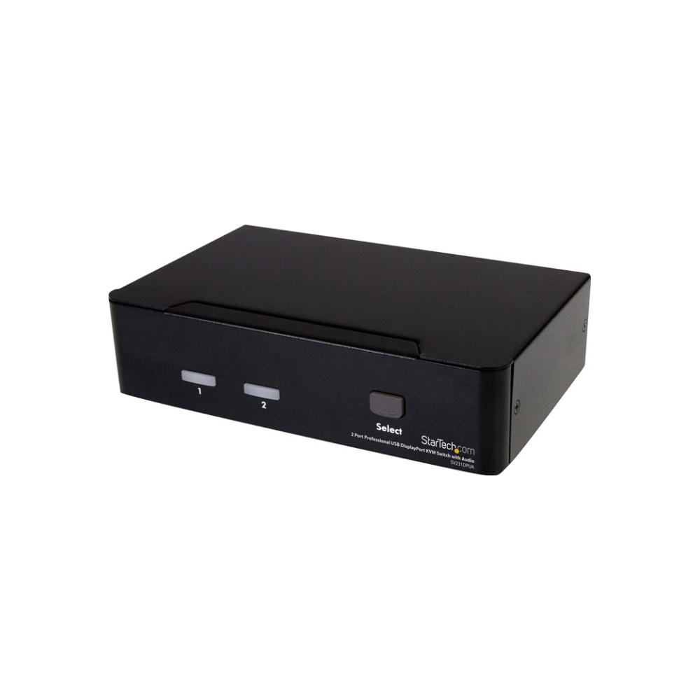 A large main feature product image of Startech 2 Port USB DisplayPort KVM Switch