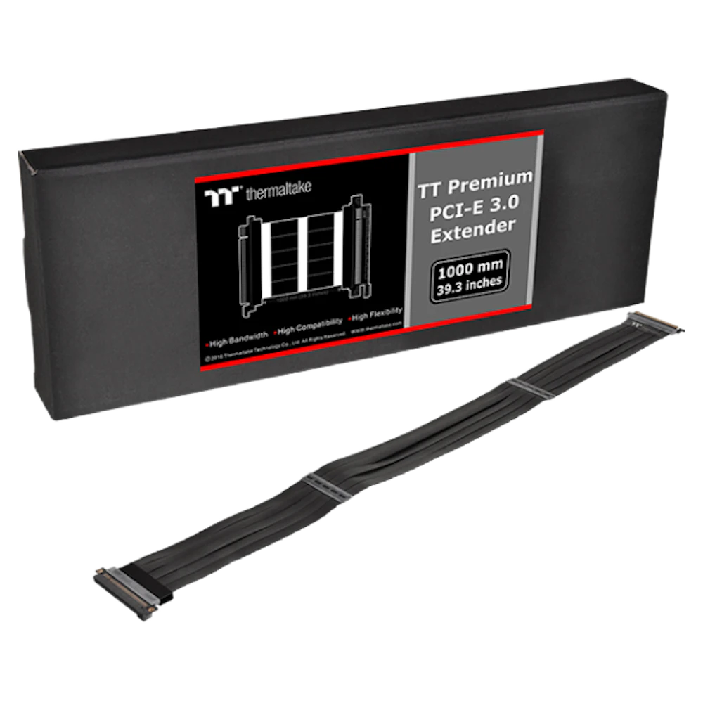 A large main feature product image of Thermaltake Premium PCI-E 3.0 x16 Riser Cable 1m