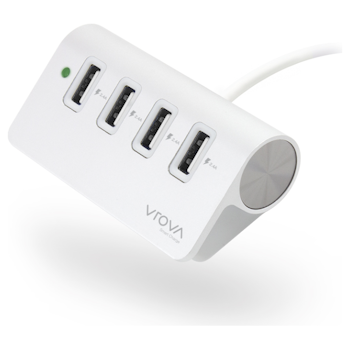Product image of ALOGIC Elite 4 Port USB Charger With Smart Charge - Silver - Click for product page of ALOGIC Elite 4 Port USB Charger With Smart Charge - Silver