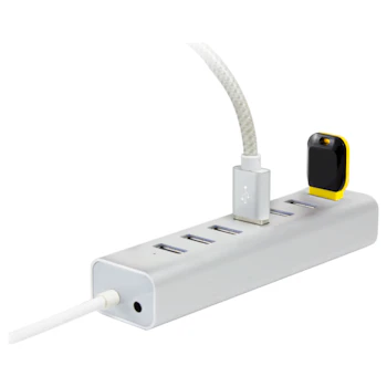 Product image of ALOGIC Plus 7 Port USB Hub w/Power Adapter - Silver - Click for product page of ALOGIC Plus 7 Port USB Hub w/Power Adapter - Silver