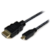 A product image of Startech 2m High Speed HDMI Cable with Ethernet HDMI to HDMI Micro