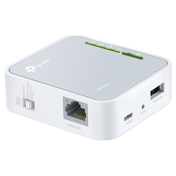 A large main feature product image of TP-Link WR902AC - AC750 Dual-Band Wi-Fi 5 Travel Router