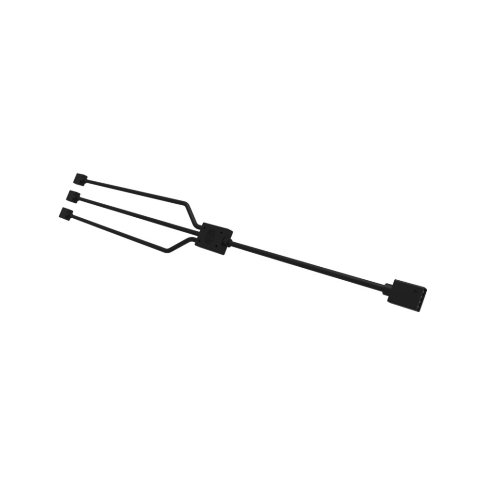 A large main feature product image of Cooler Master RGB Trident Fan Cable (1-to-3)