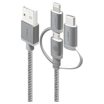 Product image of ALOGIC Prime Charge & Sync Cable - Micro USB + Lightning + USB Type-C 30cm Space Grey - Click for product page of ALOGIC Prime Charge & Sync Cable - Micro USB + Lightning + USB Type-C 30cm Space Grey