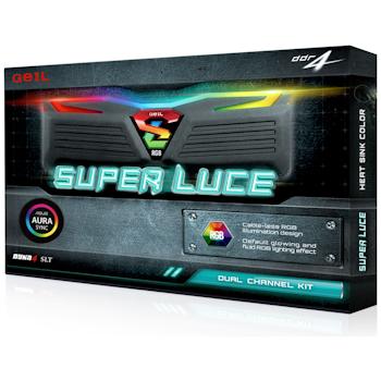 Product image of GeIL 16GB Kit (2x8GB) DDR4 SUPER LUCE RGB SYNC C16 3000MHz - Click for product page of GeIL 16GB Kit (2x8GB) DDR4 SUPER LUCE RGB SYNC C16 3000MHz