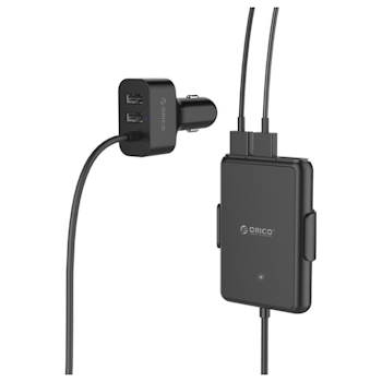 Product image of ORICO 52W 5 Port (1 QC3.0 Port) with Extension Cord Car Charger - Click for product page of ORICO 52W 5 Port (1 QC3.0 Port) with Extension Cord Car Charger