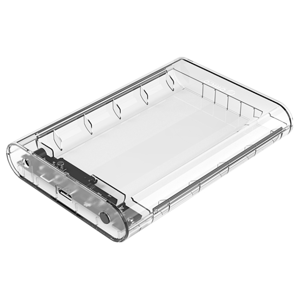A large main feature product image of ORICO 3.5in External Hard Drive Enclosure - Clear