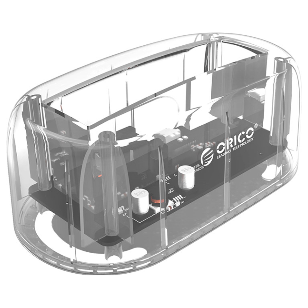 A large main feature product image of ORICO 2.5/3.5in USB3.0 Hard Drive Dock - Clear
