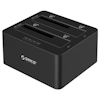 A product image of ORICO Dual Bay SATA to USB3.0 External Hard Drive Docking Station with Duplicator/Clone Function