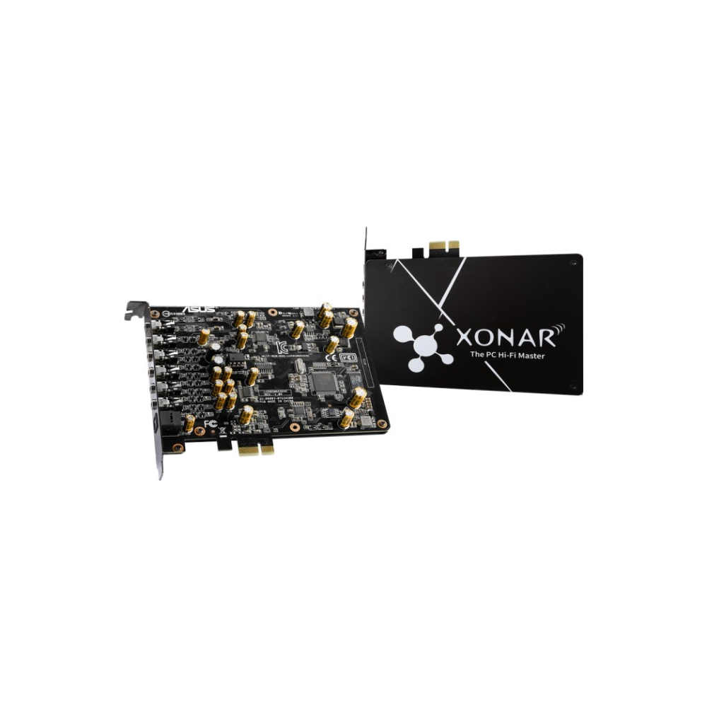 A large main feature product image of ASUS Xonar AE 7.1 PCIe Sound Card
