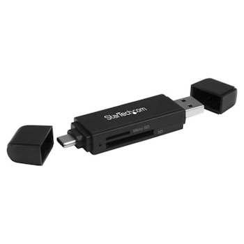 Product image of Startech SD microSD Card Reader - For USB-C and USB-A Enabled Devices - Click for product page of Startech SD microSD Card Reader - For USB-C and USB-A Enabled Devices