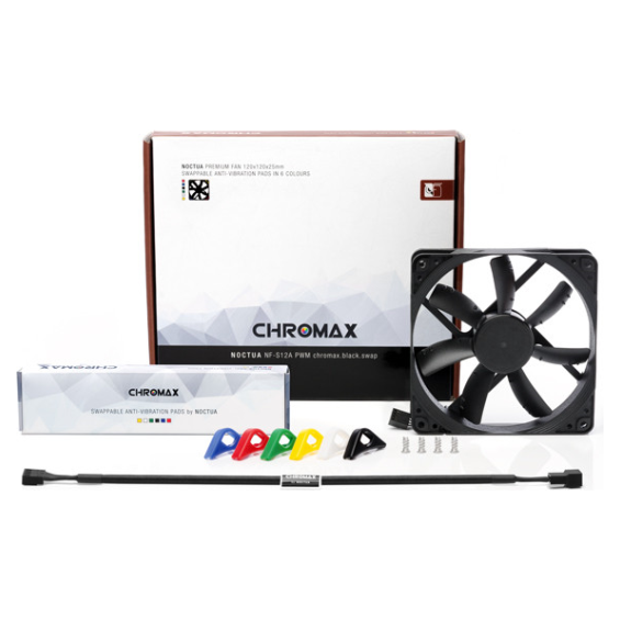 A large main feature product image of Noctua NF-S12A PWM Chromax - 120mm x 25mm 1200RPM Cooling Fan