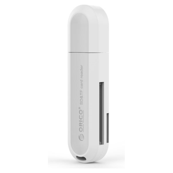A large main feature product image of ORICO USB3.0 TF/SD Card Reader White