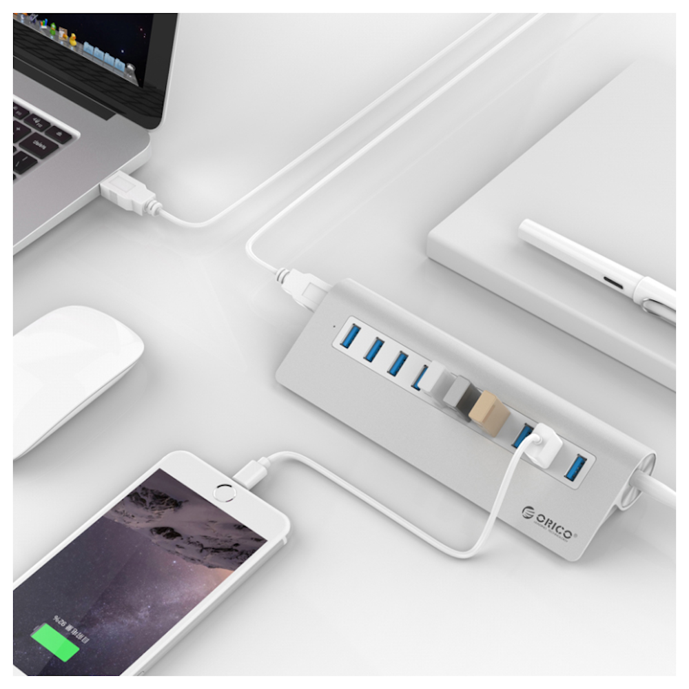 A large main feature product image of ORICO Aluminium 10 Port USB3.0 Hub
